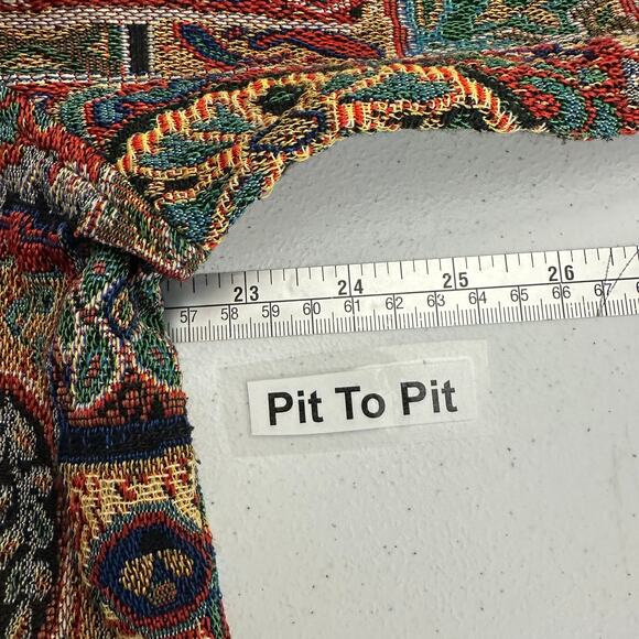 Two Twenty Collection Womens Tapestry Jacket Size L Elephant Paisley Folk Art - Picture 6 of 8